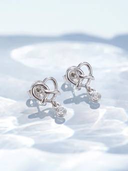 Palmonas - Entwined Heart 925 Sterling Silver Drop Studs