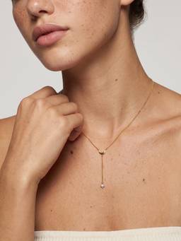 Palmonas - Luna Crescent Drop 925 Sterling Silver Lariat Necklace
