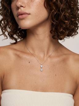 Palmonas - Crystal Pear Drop 925 Sterling Silver Necklace