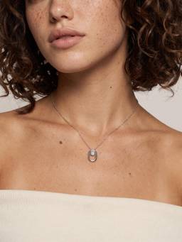 Palmonas - Crystal Padlock 925 Sterling Silver Necklace