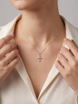 Palmonas - Crystal Cross 925 Sterling Silver Necklace