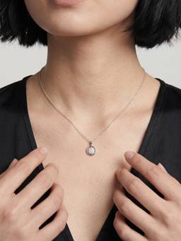 Palmonas - Crystal Disc 925 Sterling Silver Necklace