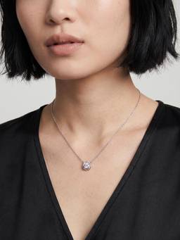 Palmonas - Round Crystal 925 Sterling Silver Necklace