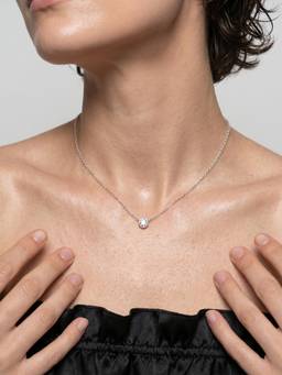 Palmonas - Crystal Disc Pendant 925 Sterling Silver Necklace