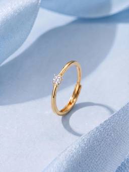 Palmonas - Solace Square Solitaire 925 Sterling Silver Adjustable Ring