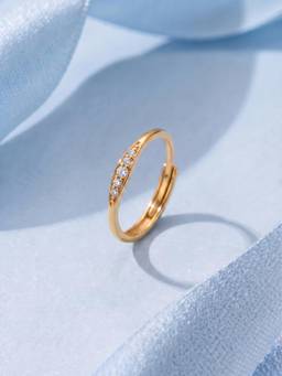 Palmonas - Tapered Pave Crest 925 Sterling Silver Adjustable Ring