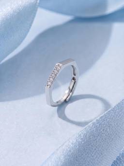 Palmonas - Classic Crystal 925 Sterling Silver Adjustable Ring