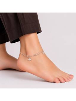 MINOUS - Silver Butterfly Charm Adjustable Anklet