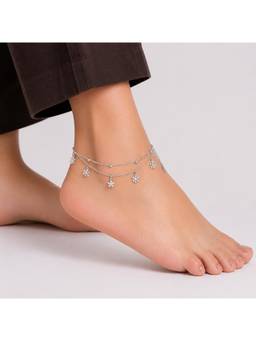 MINOUS - Silver Double Layer Adjustable Anklet