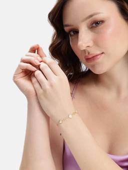 MINOUS - 925 Silver Golden Geometric Mop Bracelet