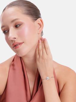 MINOUS - 925 Silver Royal Square Sparkle Mangalsutra Bracelet