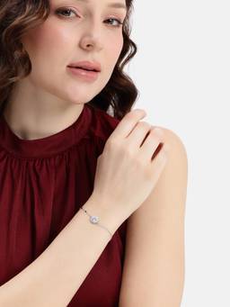 MINOUS - 925 Silver Round Spark Sterling Mangalsutra Bracelet