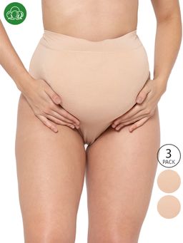 Inner Sense - Organic Cotton Antimicrobial Maternity Panty - Nude (Pack of 3)