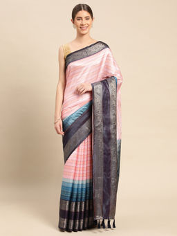 SGF11 - Blue Women Kanjivaram Soft Silk Gadwal Pattu Saree with Unstitched Blouse