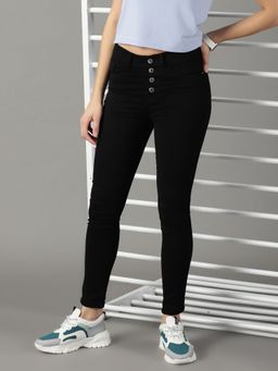 SHOWOFFFF - Women's Stretchable Clean Look Black Slim Fit Jeans