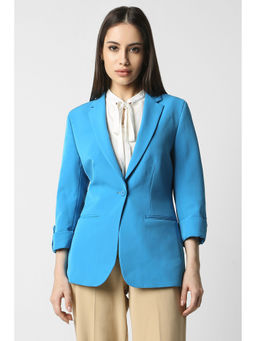 Van Heusen - Women Blue Solid Blazer