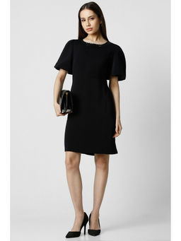 Van Heusen - Women Black Solid Party Dress