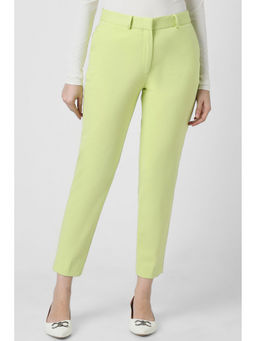 Van Heusen - Women Green Solid Formal Regular Fit Trouser