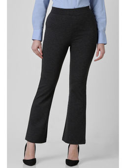 Van Heusen - Women Grey Solid Formal Regular Fit Trouser