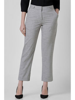 Van Heusen - Women Grey Check Formal Regular Fit Trouser