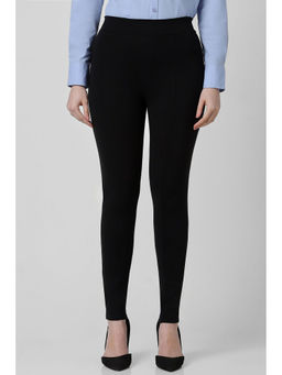Van Heusen - Women Black Solid Formal Regular Fit Trouser