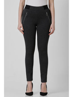 Van Heusen - Women Grey Solid Formal Regular Fit Trouser