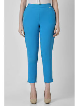Van Heusen - Women Blue Solid Formal Slim Fit Trouser