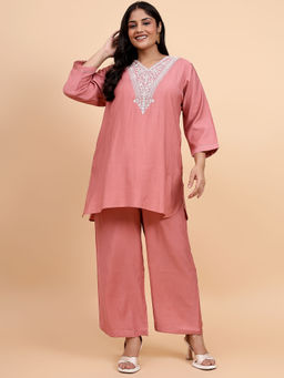 Bani Women - Plus Size Ethnic Motifs Embroidered Co-Ord (Set of 2)