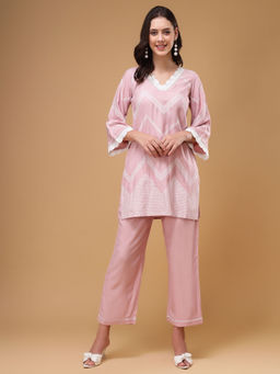 Bani Women - Geometric Printed Lace Detail Co-Ord (Set of 2)