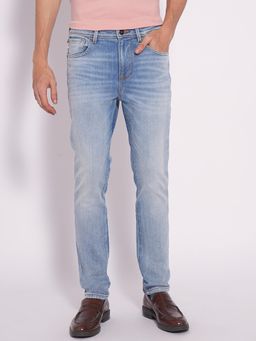 Selected - Light Blue Mid Rise Slim Fit Jeans