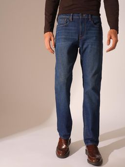 Selected - Blue Mid Rise Straight Fit Jeans
