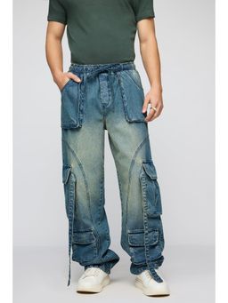 FREAKINS - Mystic Blue Men'S Baggy Cargo Jeans