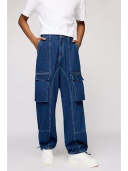 FREAKINS - Vortex Blue Men'S Utility Cargo Jeans