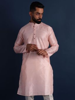 Lightpole - Designer Pink Lining Work Men Kurta