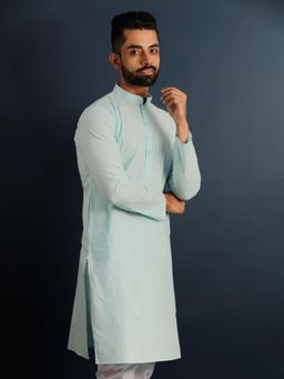 Lightpole - Turquoise Straight Classic Men Kurta
