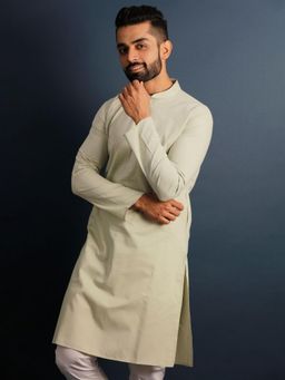 Lightpole - Men Ethnic Green Classic Kurta