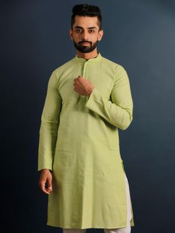 Lightpole - Green Delight Men Solid Kurta