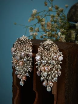House of D'oro - Gold, Rose Gold , Grey Baroque Pearl Earrings for Contemporary Look