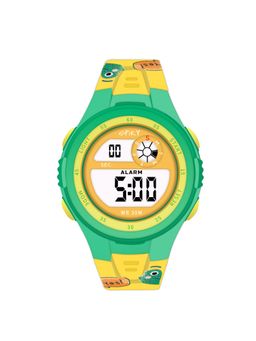 Spiky - Round Green and Yellow Multi Functional Sports Digital Watches Unique Design Pattern Strap