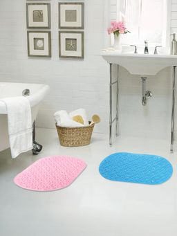 Savya Home - Nonslip Soft Rubber Multipurpose Bath Mats Blue - Pink