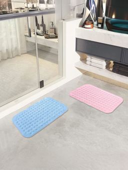 Savya Home - Diatom Mud Bath Floor Mats PVC Accu - Pebble Blue Pink