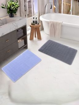 Savya Home - Bathroom Mats PVC Non - Slip Grey Blue