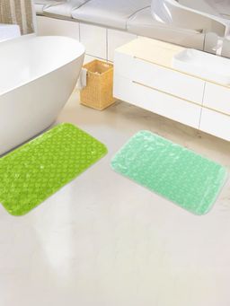 Savya Home - Anti Skid Bath Mats PVC with Suction Cup Green