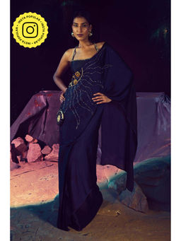 Baise Gaba - Pre-Draped Solina Saree with Unstitched Blouse