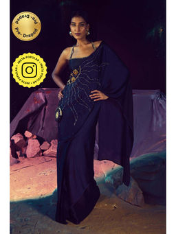 Baise Gaba - Pre-Draped Solina Saree with Stitched Blouse