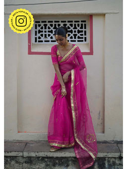Baise Gaba - Sargam Pre Draped Saree With Stitched Blouse with Stitched