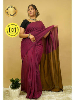 Isadora Life - Womens Colorblock Tassels Multi-Color Pre-Draped Saree With Unstitched Blouse