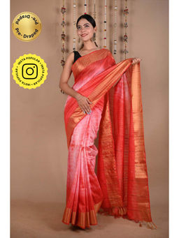 Isadora Life - Womens Sequined Tassels Multi-Color Pre-Draped Saree With Unstitched Blouse