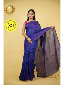 Isadora Life - Blue Embellished/Sequined Pre-Draped Saree with Unstitched Blouse