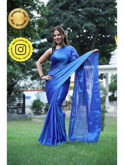 Isadora Life - Tissue Silk Tassels Pre Drape Saree with Unstitched Blouse with Unstitched